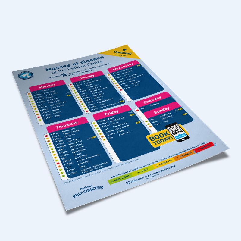 Brand, Design and Print Services for the Pelican Centre, Tyldesley, Wigan