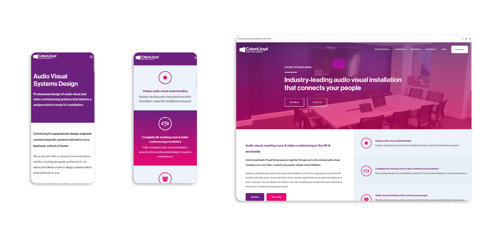 Web design & build services | CatonLloyd Audio Visual, Leigh