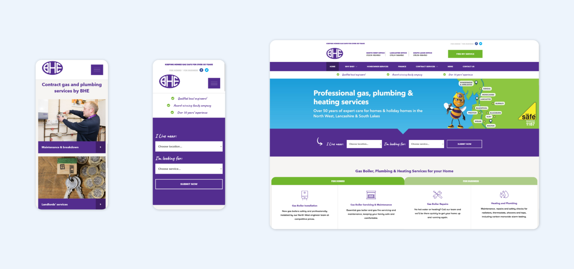 Website design and development in Bolton | BHE Plumbing Services, Bolton